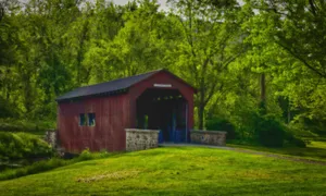 Covered bridge at Fort Hunter by the creek